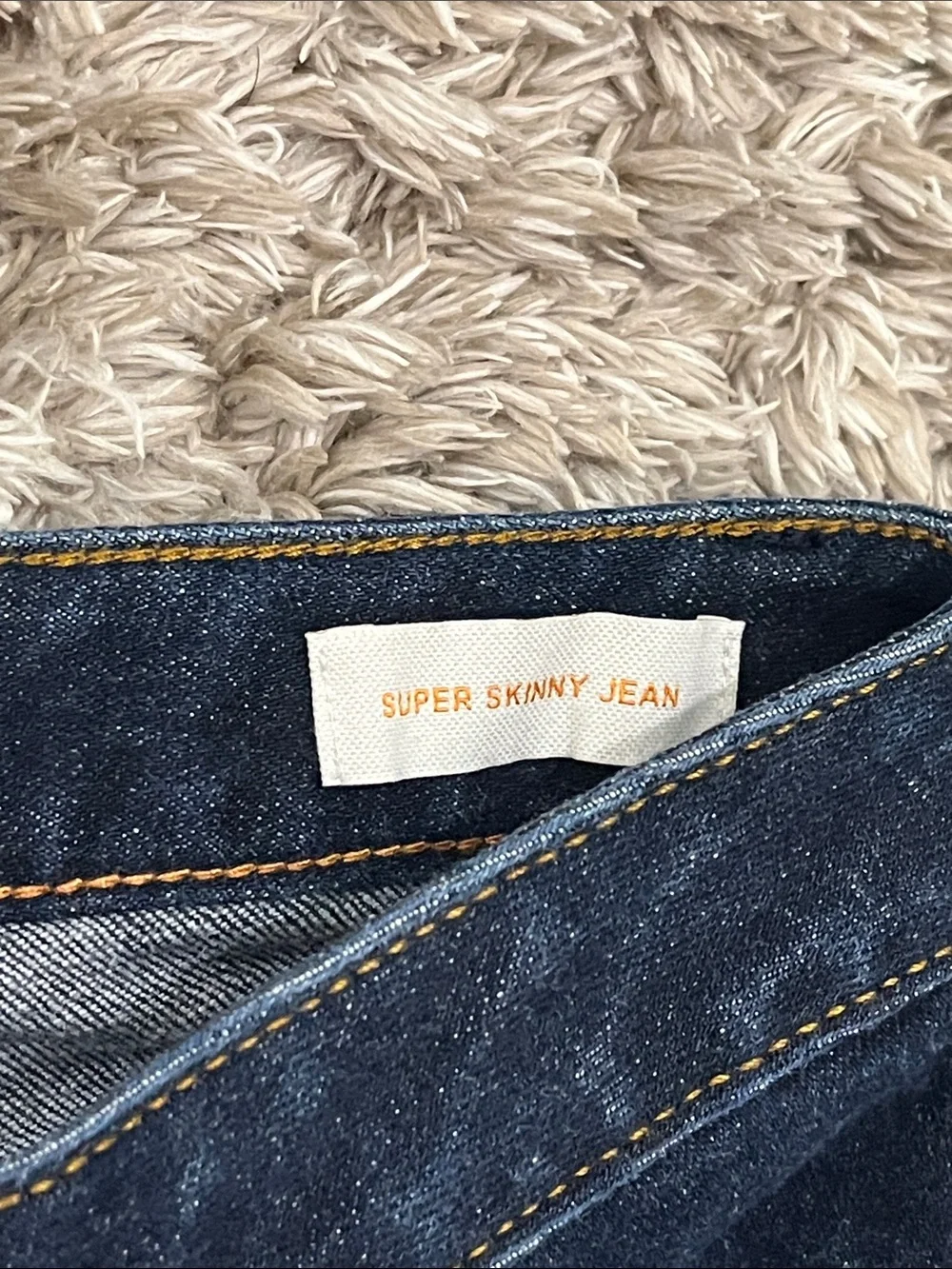 Tory Burch Dark Indigo Skinny Jeans with Gold-Tone Hardware